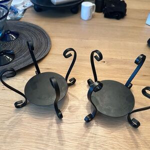 Set of two: Yankee Candle Black Iron Table Top candle holders